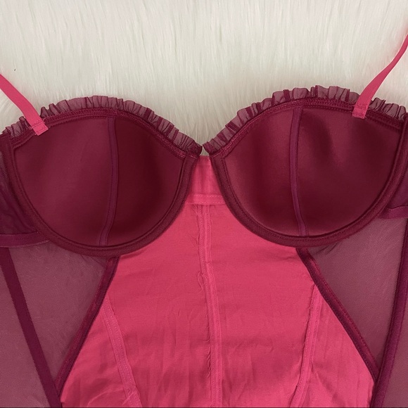 36C 2pc Vs Victoria’s Secret Sexy Little Things Bustier Corset with garter Skirt - Picture 9 of 16